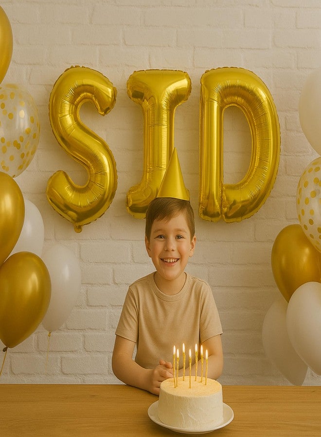 Flyloons Gold H Alphabets Letter Foil Balloons Perfect for Birthday Decoration Items, Anniversary, Bachelorette, Wedding, Farewell Create Your Own Custom Phrase and Name - Image 2